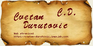 Cvetan Durutović vizit kartica
